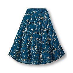 Babyhug Half Puffed Sleeves Choli Lehenga Set with Dupatta & Embroidery - Teal Blue