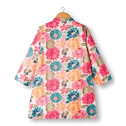 Babyhug Rayon Woven Full Sleeves Kurta Pajama Set With Floral Print - Multicolour