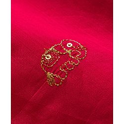 Babyhug Chanderi Woven Full Sleeves Kurta Pajama Set With Animal Embroidery & Sequin Detailing - Fuschia