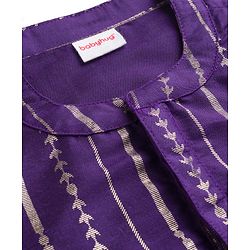 Babyhug Cotton Blend Woven Full Sleeves Kurta Dhoti Set Foil Print - Purple