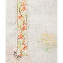 Babyhug Lurex Dobby Woven Full Sleeves Kurta Pajam Set Floral Print - Beige