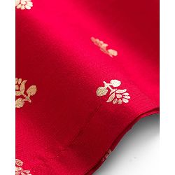 Babyhug Brocade Full Sleeves Foil Printed Kurta Dhoti Set with Lace Detailing - Red