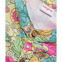 Babyhug Woven Full Sleeves Cambric Floral Printed Kurta Dhoti Set - Multicolor