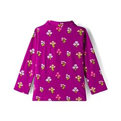 Babyhug Cotton Knit Full Sleeves Co-ords Night Suit With Floral Print - Purple