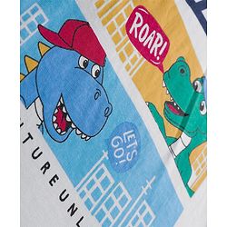 Babyhug 100% Cotton Knit Full Sleeves T-Shirt with Dino & Explore Text Print - White