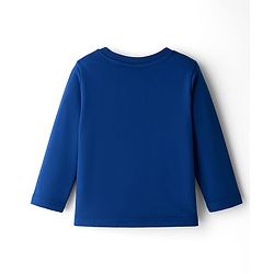 Babyhug 100% Cotton Knit  Full Sleeves T-Shirt with Stay Cool & Dino Print - Navy Blue