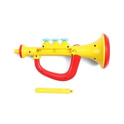 Babyhug Interactive Musical Trumpet Toy with Flashing Lights & Music - Red & Yellow| Learning Toy for Toddlers| Battery Operated | BIS Certified| Toy for 12+ Months Boys & Girls| Gifting Option