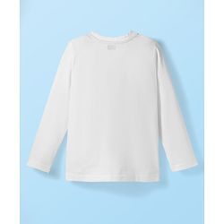 Babyhug 100% Cotton Knit Full Sleeves T-Shirt with Safari Text & Animal Print - White