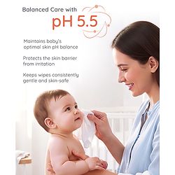 Babyhug Pro Sensitive pH 5.5 Peach Milk Bamboo Wipes - 72 Wipes