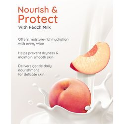 Babyhug Pro Sensitive pH 5.5 Peach Milk Bamboo Wipes - 72 Wipes
