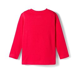 Babyhug 100% Cotton Knit Full Sleeves T-Shirt with Lets Go Text & Teddy Print - Red