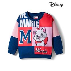 Babyhug Disney Terry Knit Drop Shoulder Full Sleeves Sweatshirt With Marie Graphics - Multicolor