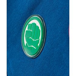 Babyhug Marvel Terry Knit Drop Shoulder Full Sleeves Hooded Sweatjacket with Front and Back Avengers Graphics - Navy Blue