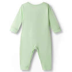 Babyhug 100% Cotton Interlock Knit Full Sleeves Solid Colour Romper - Green