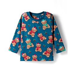 Babyhug Cotton Knit Full Sleeves Co-ord Night Suit With Teddy Bear Print - Blue