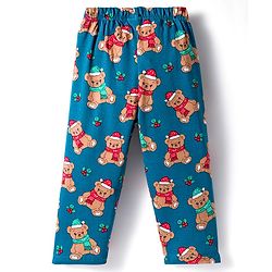 Babyhug Cotton Knit Full Sleeves Co-ord Night Suit With Teddy Bear Print - Blue
