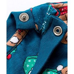 Babyhug Cotton Knit Full Sleeves Co-ord Night Suit With Teddy Bear Print - Blue