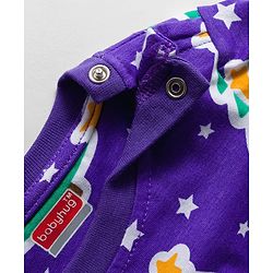 Babyhug Cotton Knit Full Sleeves Co-ords Night Suit with Christmas Print - Purple