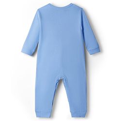 Babyhug 100% Cotton Knit Full Sleeves Solid Color Romper - Light Blue