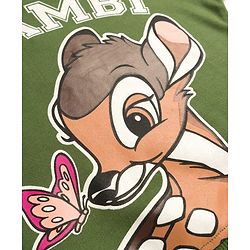Babyhug Disney Terry Knit Drop Shoulder Full Sleeves Sweatshirt With Bambi Graphics - Green