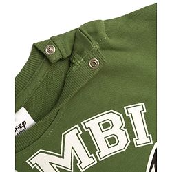 Babyhug Disney Terry Knit Drop Shoulder Full Sleeves Sweatshirt With Bambi Graphics - Green