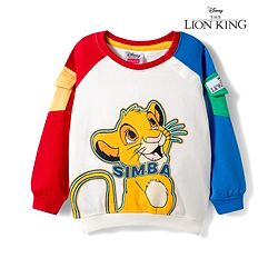 Babyhug Disney Terry Knit Full Raglan Sleeves Sweatshirt With Lion King Graphics - Multicolor