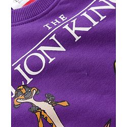 Babyhug Disney Terry Knit Full Sleeves Sweatshirt With Lion King Graphics - Lavender
