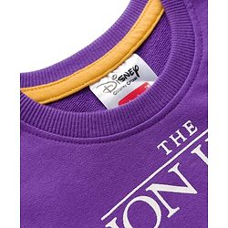 Babyhug Disney Terry Knit Full Sleeves Sweatshirt With Lion King Graphics - Lavender