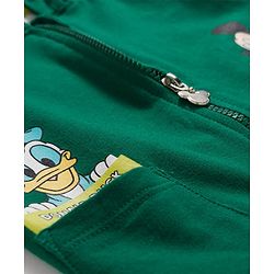 Babyhug Disney Terry Knit Full Sleeves Hooded Sweatjacket With Mickey Mouse Graphics & 3D Applique - Green