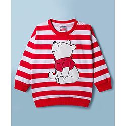Babyhug Disney Terry Knit Full Sleeves Sweatshirts With Winnie The Pooh Graphics Pack of 2 - Red & White