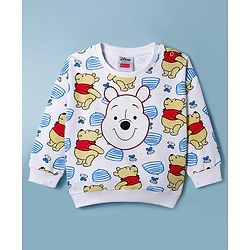 Babyhug Disney Terry Knit Full Sleeves Sweatshirts With Winnie The Pooh Graphics Pack of 2 - Red & White
