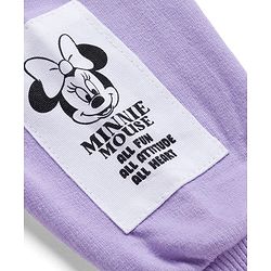 Babyhug Disney Terry Knit Full Sleeves Sweatshirt with Minnie Mouse Graphic & Bow Applique - Lavender