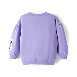 Babyhug Disney Terry Knit Full Sleeves Sweatshirt with Minnie Mouse Graphic & Bow Applique - Lavender