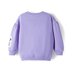 Babyhug Disney Terry Knit Full Sleeves Sweatshirt with Minnie Mouse Graphic & Bow Applique - Lavender