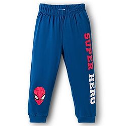 Babyhug Marvel Single Jersey Knit Full Raglan Sleeves Night Suit With Spider Man Graphics - Red & Blue