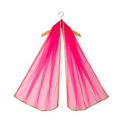 Babyhug Georgette Woven Three Fourth Sleeves Kurta Gharara & Dupatta Set With Sequin Detailing - Fuschia