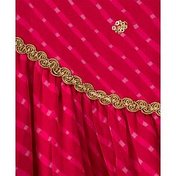 Babyhug Georgette Woven Three Fourth Sleeves Kurta Gharara & Dupatta Set With Sequin Detailing - Fuschia