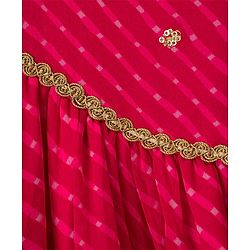 Babyhug Georgette Woven Three Fourth Sleeves Kurta Gharara & Dupatta Set With Sequin Detailing - Fuschia