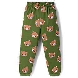 Babyhug Cotton Knit Full Sleeves Co-ords Night Suit With Animal Print - Green