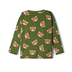 Babyhug Cotton Knit Full Sleeves Co-ords Night Suit With Animal Print - Green