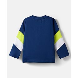 Babyhug 100% Cotton Knit Full Sleeves T-Shirt with Awesome Text Print - Navy Blue