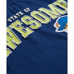 Babyhug 100% Cotton Knit Full Sleeves T-Shirt with Awesome Text Print - Navy Blue