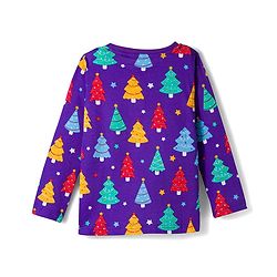 Babyhug Cotton Knit Full Sleeves Co-ords Night Suit With Tree Print - Purple