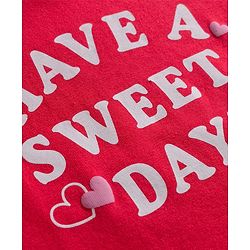 Babyhug 100% Cotton Knit Full Sleeves T-Shirts with Text Apple & Heart Print Pack of 3 - White Pink & Red