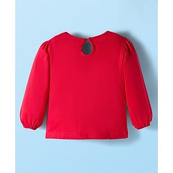 Babyhug 100% Cotton Knit Full Sleeves T-Shirts with Text Apple & Heart Print Pack of 3 - White Pink & Red