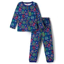 Babyhug Cotton Knit Full Sleeves Co-ords Night Suit With Gift Box Print - Blue