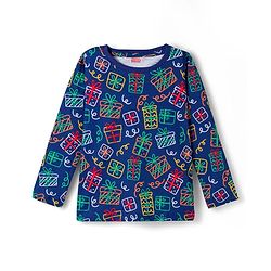 Babyhug Cotton Knit Full Sleeves Co-ords Night Suit With Gift Box Print - Blue