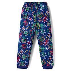 Babyhug Cotton Knit Full Sleeves Co-ords Night Suit With Gift Box Print - Blue