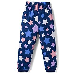 Babyhug Cotton Knit Full Sleeves Co-ords Night Suit With Star Print - Blue