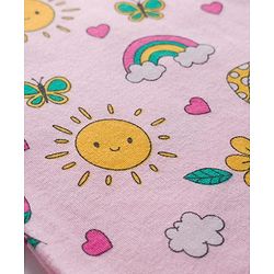 Babyhug Cotton Knit Full Sleeves Footed Sleepsuit With Floral Print - Light Pink